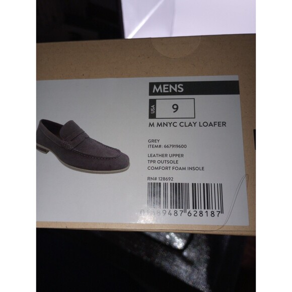 NEW Nwt Madden NYC Slip On Sz 9 Penny Loafers Shoe Men's Gray Suede Look Leather - Picture 2 of 10